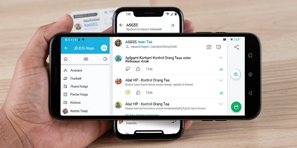 Antarmuka aplikasi ASG55 dengan fitur kontrol orang tua yang mudah digunakan.