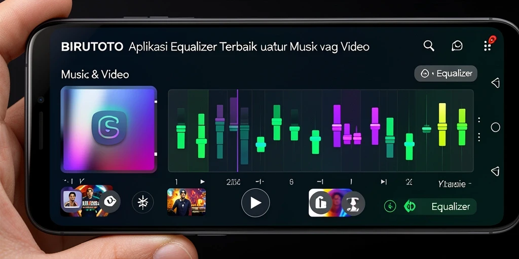 Antarmuka BIRUTOTO yang elegan dengan fungsi Equalizer.