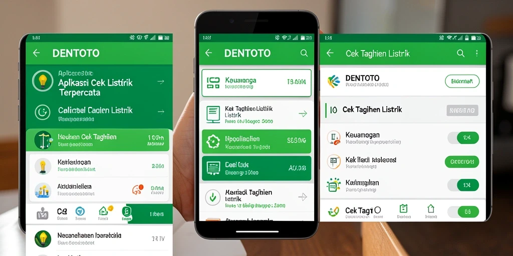 Tampilan antarmuka DENTOTO untuk cek tagihan listrik yang sederhana dan informatif.